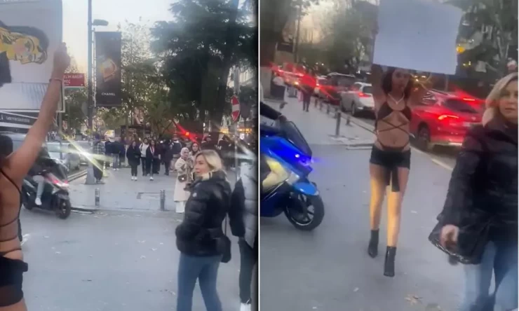 Bağdat Caddesi'nde Melisa Aydınalp'in Pankartı Olayı: Protesto Anında Gerginlik Yaşandı